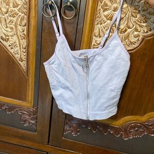 Blue tank top zip up